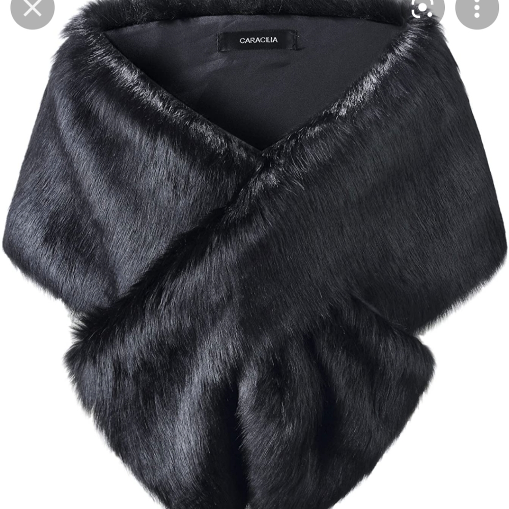 Black faux fur wrap/shawl
